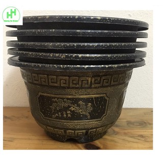 5 Chậu Nhựa ĐỒNG ĐEN A240x150 Trồng Hoa, Cây Cảnh!!!