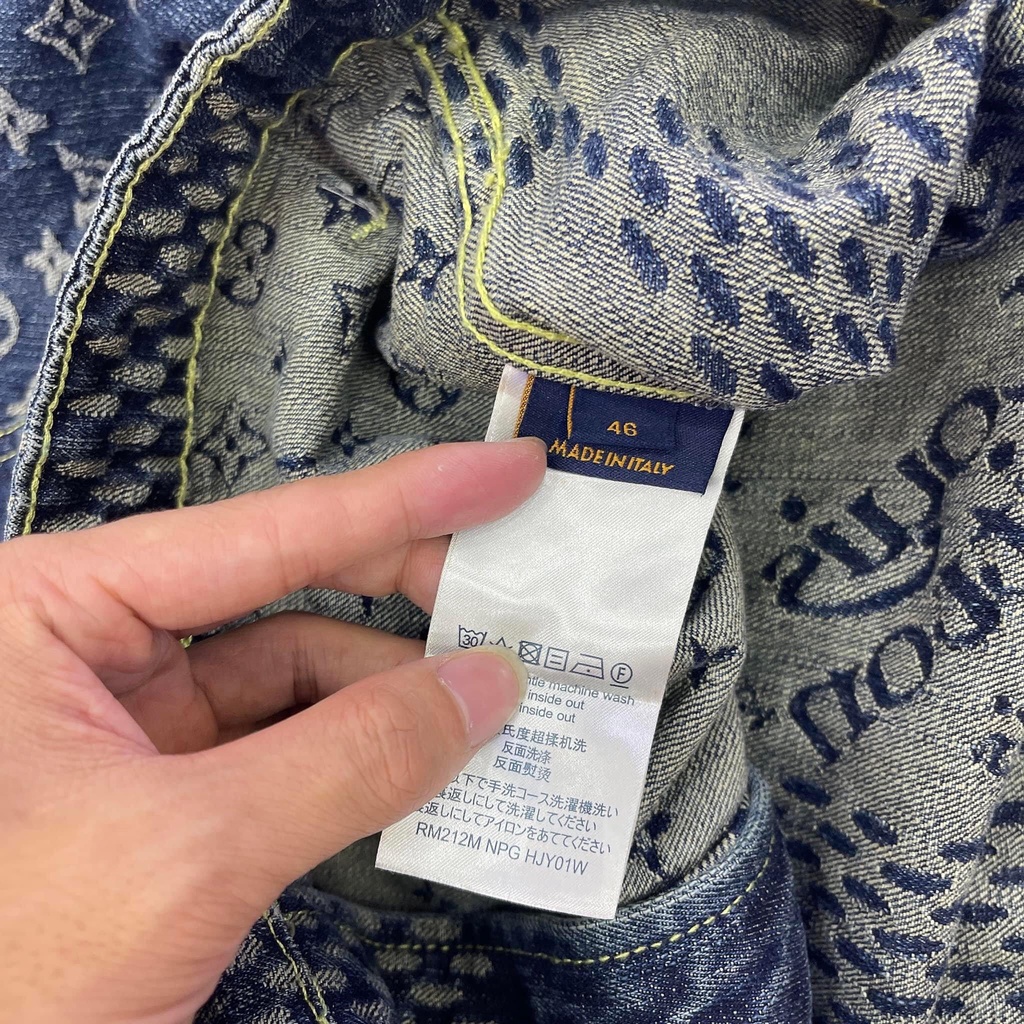 Áo Khoác Luon Vuituoi GIANT DAMIER WAVES MONOGRAM LV X NIGO - DENIM JACKET