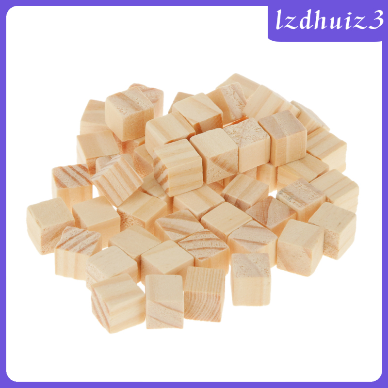 Bộ 50 Miếng Gỗ Vuông Làm Đồ Thủ Công 10x10mm