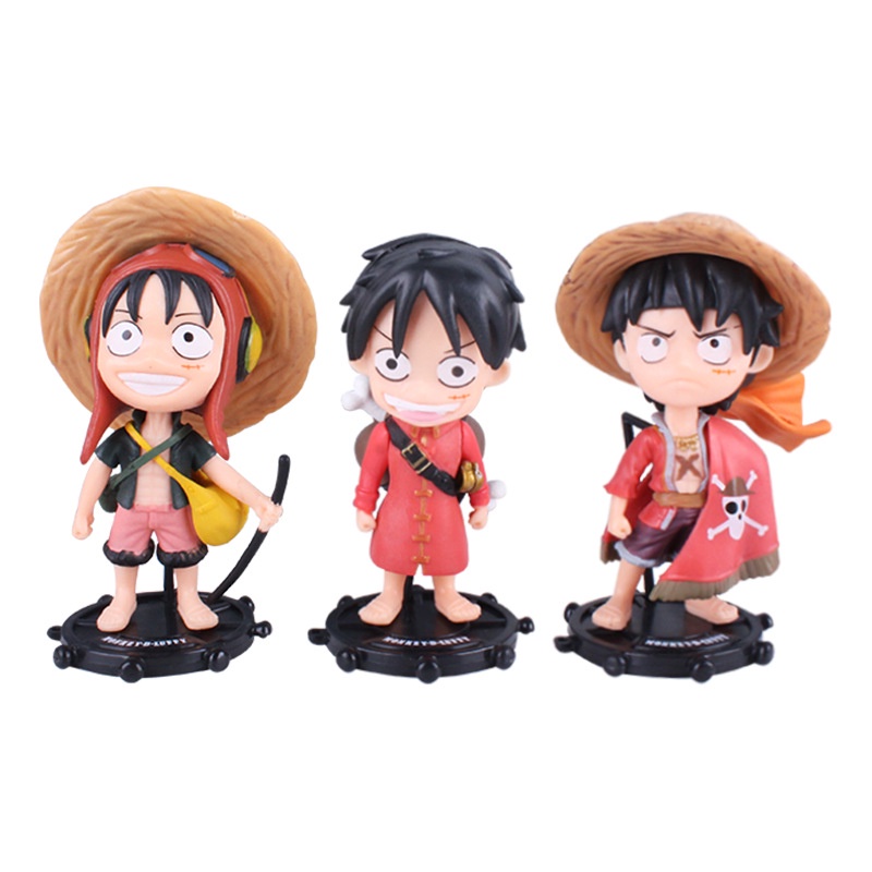 Set 3 Đồ trang trí Nhân Vật Hoạt Hình Luffy Trang Trí