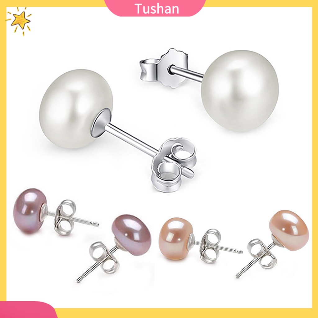 Hoa tai mạ bạc đính ngọc trai giả thời trang cho nữ