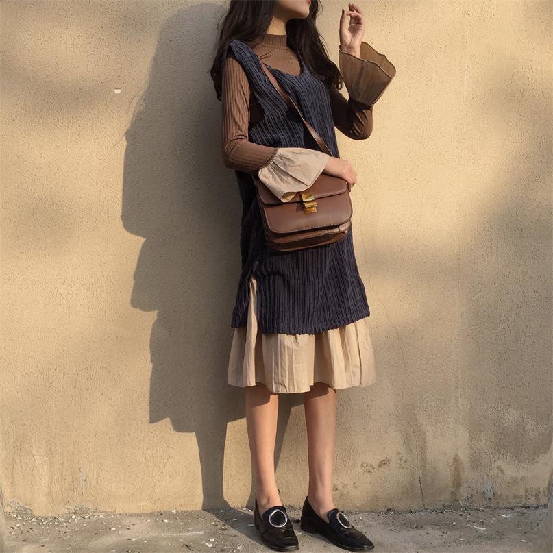 Đầm nữ dáng dài len gân thu đông Emilyshop