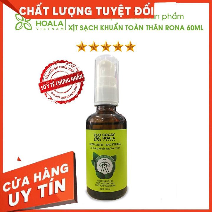 [Giảm Giá Hỗ Trợ Đại Dịch] Xịt Sạch Khuẩn Toàn Thân Rona CoCayHoaLa - Chiết xuất Quế, Lô Hội, Tràm Trà Xanh chai 60ml | BigBuy360 - bigbuy360.vn