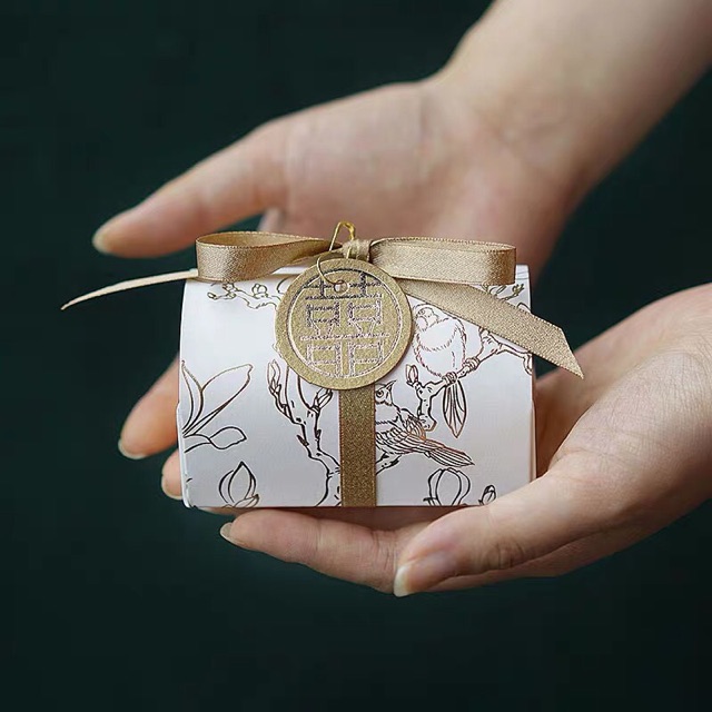 Set 50 hộp quà cưới giỏ nơ chữ hỉ sang trọng lịch sự | BigBuy360 - bigbuy360.vn