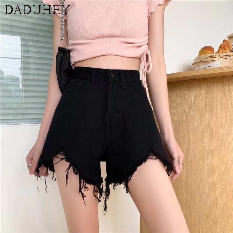 Quần short denim Daduhey eo cao phiên bản Hàn Quốc ống rộng thời trang xu hướng mùa hè cho nữ