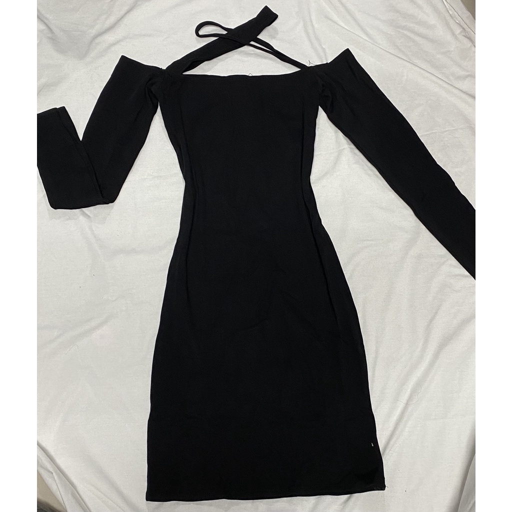 Đầm body bệt vai phối dây chéo cổ siêu hót chất vải thun Borip FreeSize | BigBuy360 - bigbuy360.vn