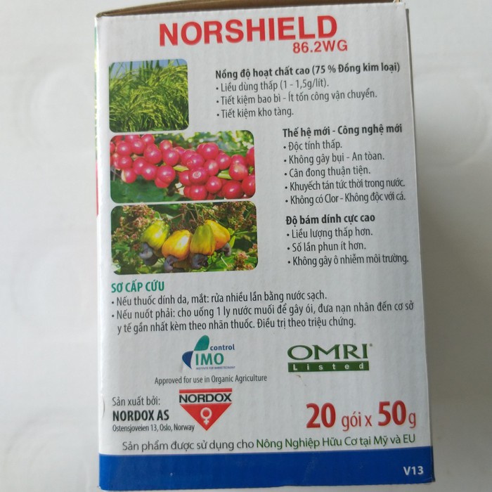 ĐỒNG ĐỎ NORSHIELD 86.2WG - TRỪ NẤM, VI KHUẨN, RỈ SẮT - Gói 50g