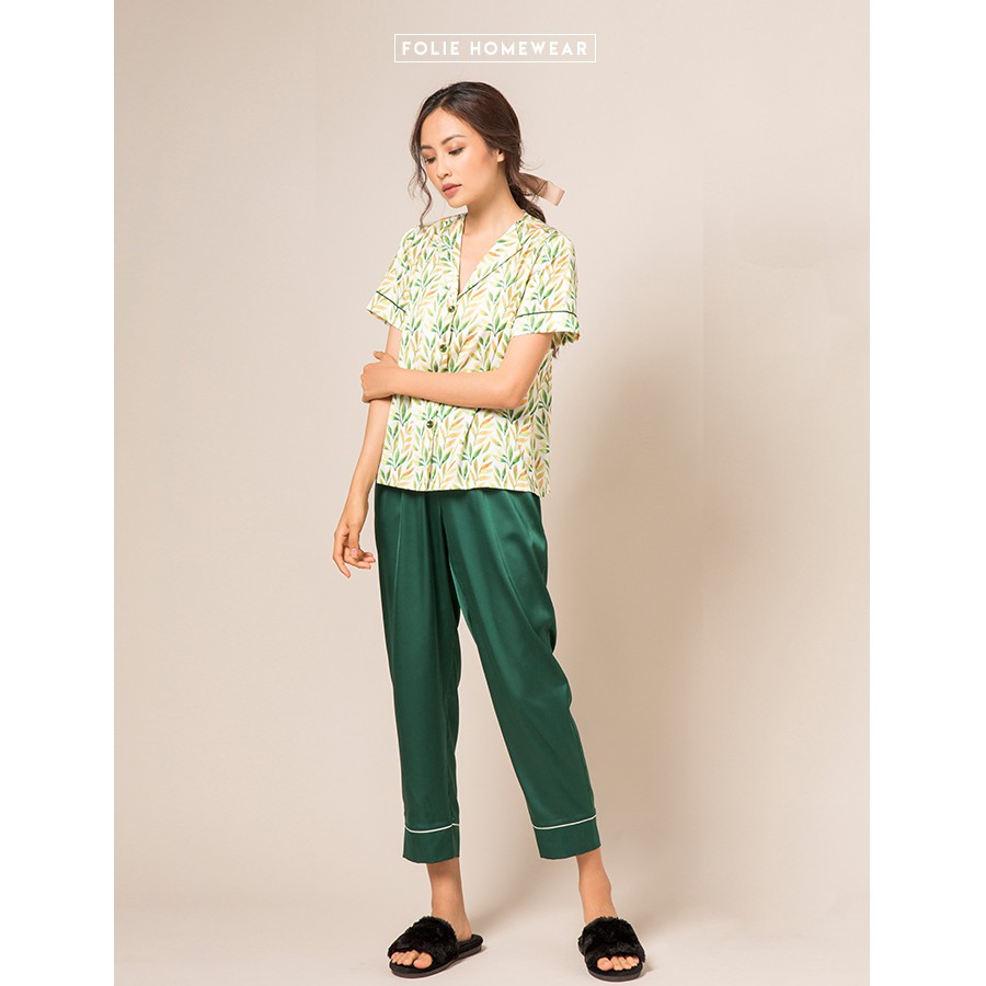Folie Homewear đồ mặc nhà áo tay ngắn quần dài lụa FB36.8