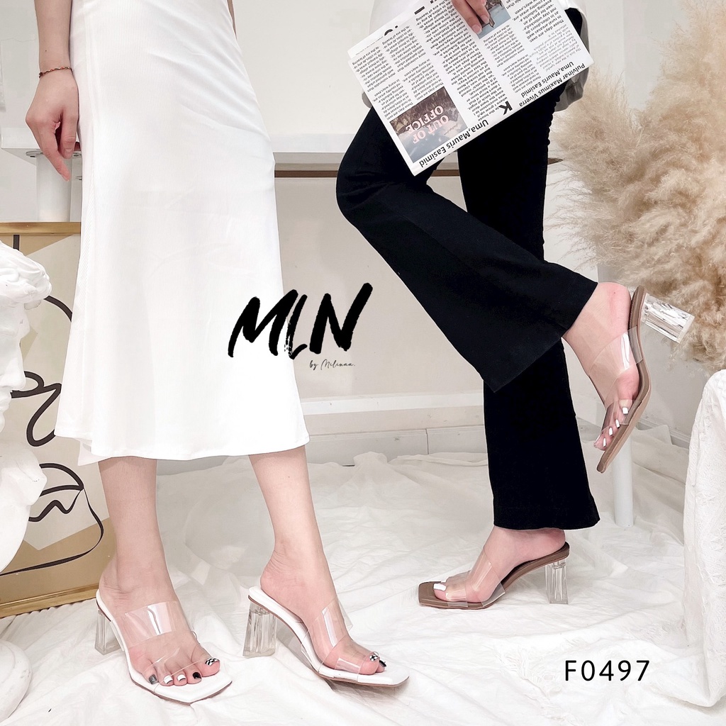 DÉP GUỐC NỮ GÓT TRONG 7P HAI QUAI TRONG NGANG XÉO F0497