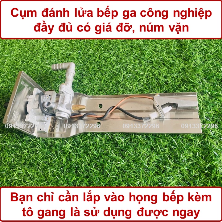 Cụm Chế Bếp Ga Công Nghiệp Đầy Đủ Núm Vặn Kèm Thanh Gá Lắp Vào Khung Bếp