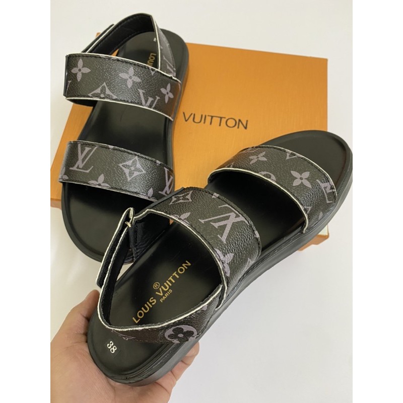 Dép Sandal, quai hậu lv nam đế đúc cao su quai da hàng Fullbox.