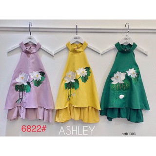 6822. SÉT CỔ YẾM THÊU HOA SEN