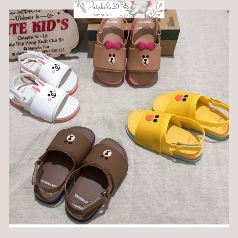 ⚡️FREESHIP⚡️Dép nhựa thơm melisa hình gấu nâu, thỏ trắng siêu dễ thương cho bé trai và gái
