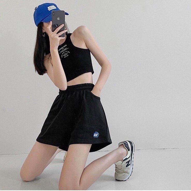 Quần Short Da Cá Ống Rộng AF 💙 HD Clothings 💙 Sooc đùi thể thao cạp chun suông trơn basic, họa tiết trẻ trung Ulzzang | BigBuy360 - bigbuy360.vn