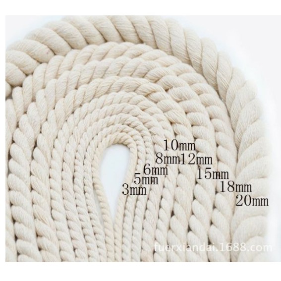 Dây thừng handmade màu trắng kem (nhiều kích thước)