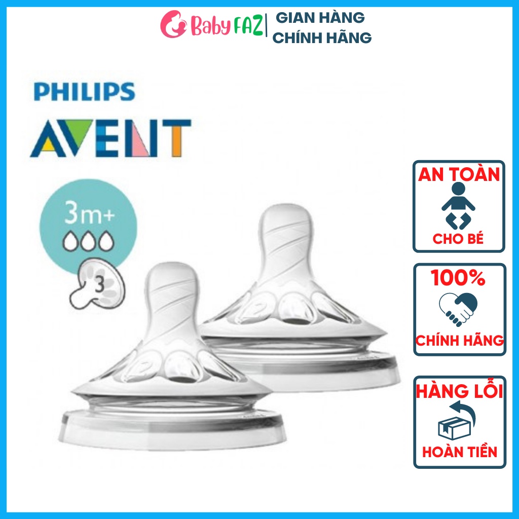 Núm ti silicone Philips Avent Natural cho bé