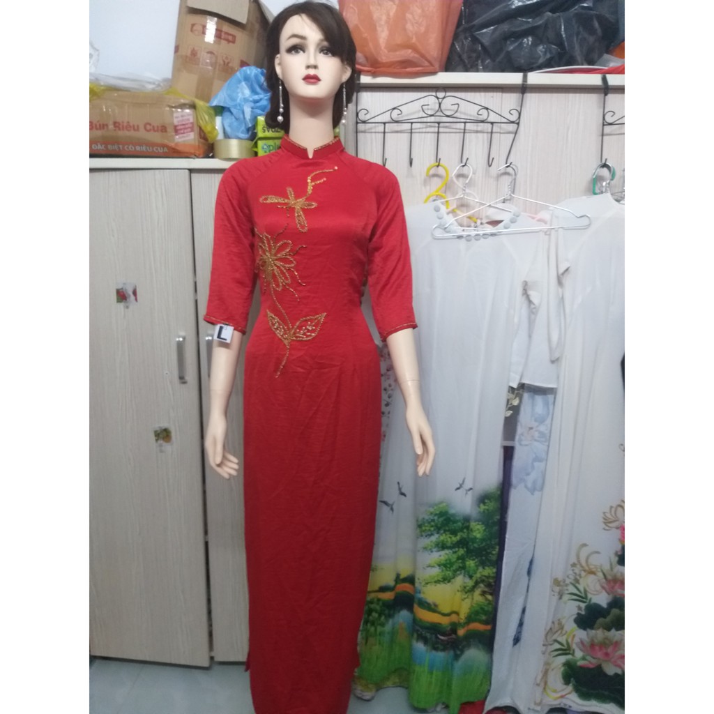 Aó dài tây thi thêu chất cực đệp dáng chuẩn hàng lẻ size giá rẻ