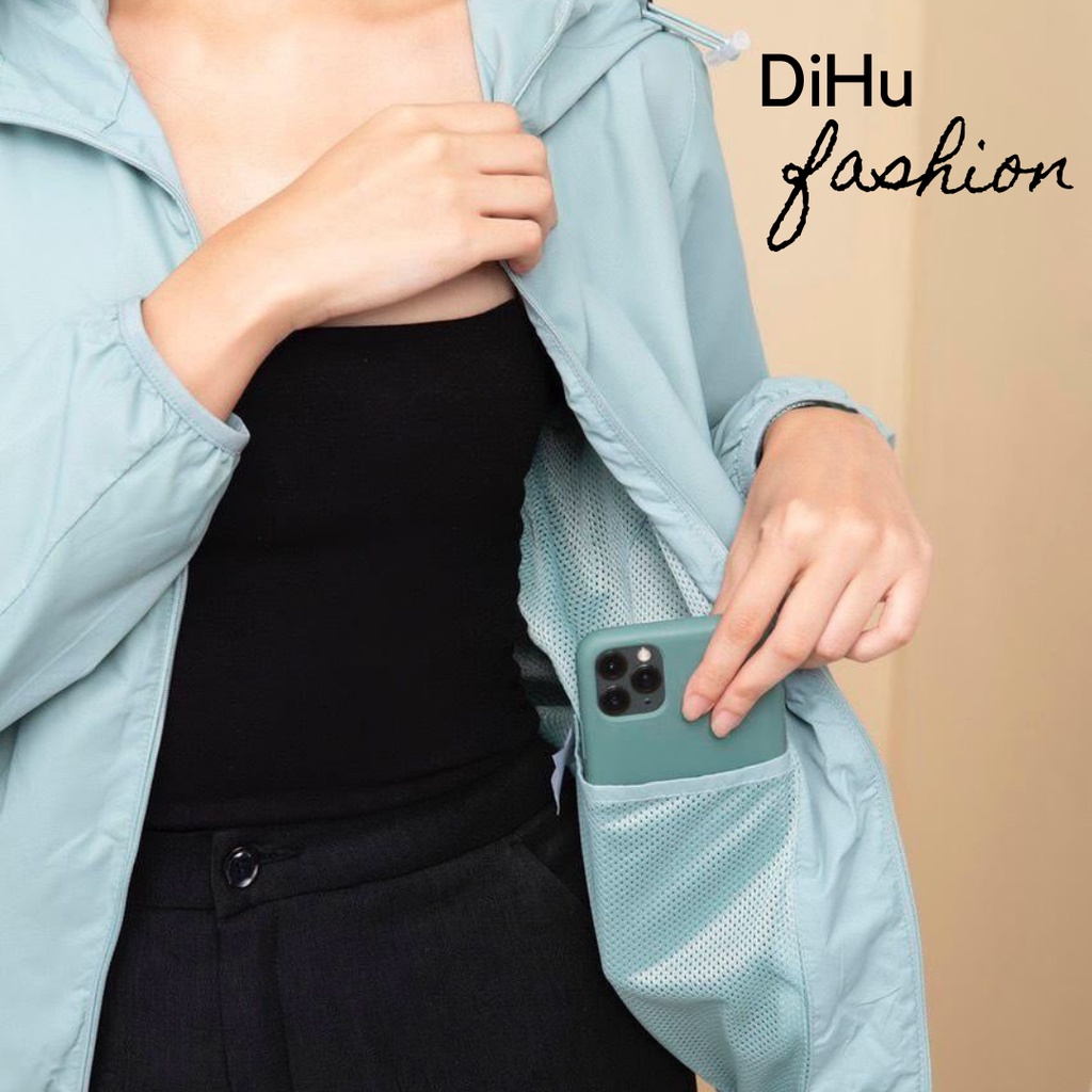 Áo khoác gió, áo gió nữ hai lớp vải dù lót lưới chống nước hàng cao cấp chất cực đẹp Dihu fashion