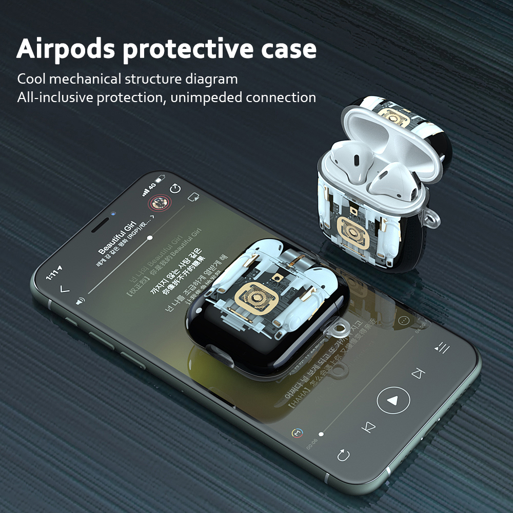 Vỏ Đựng Bảo Vệ Hộp Sạc Tai Nghe Airpods Hình Cấu Trúc Ngộ Nghĩnh