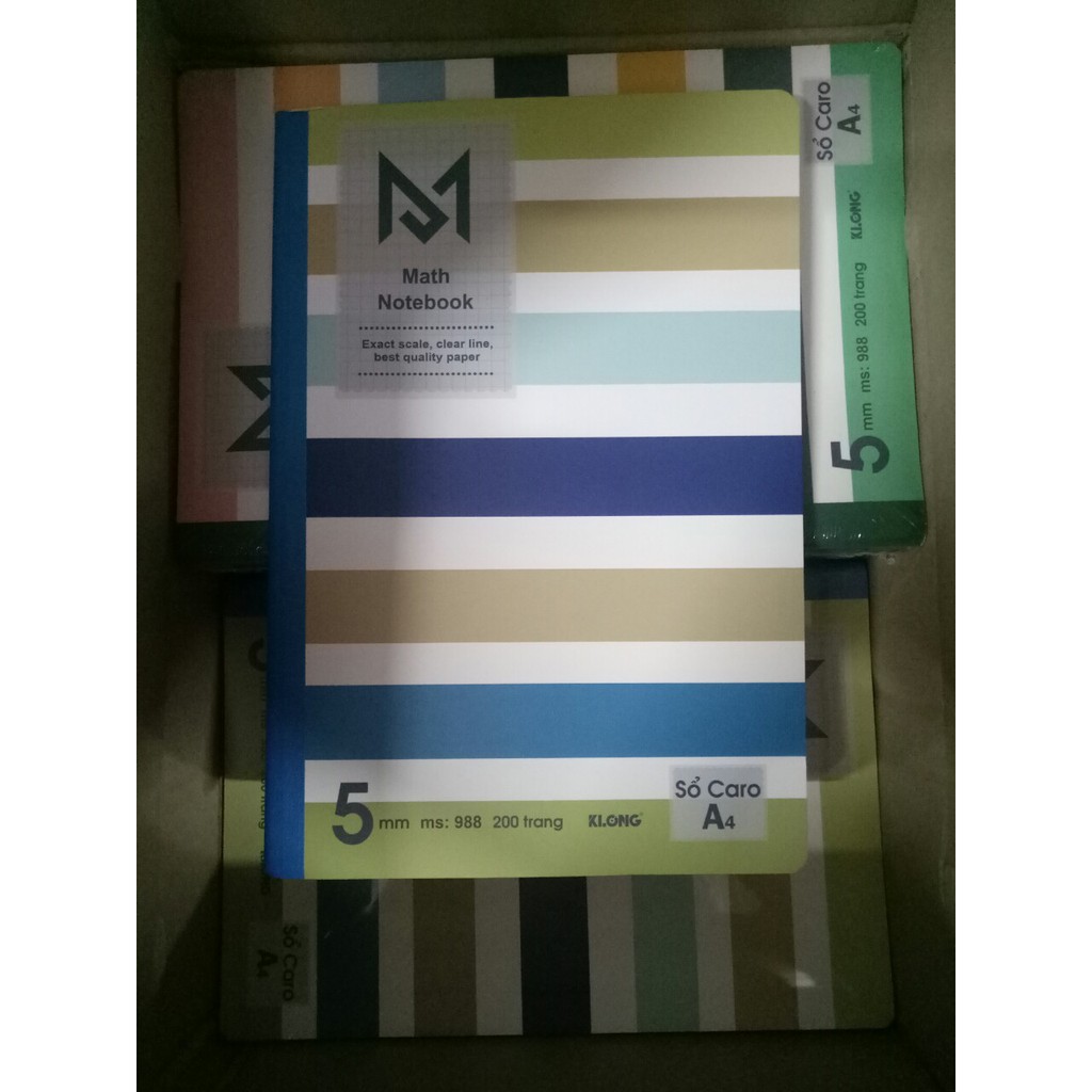 Sổ KLONG Caro A4 Math Notebook may 200 trang; MS 988