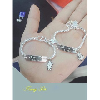 Lắc tay, lắc chân bạc cho bé khắc tên và ngày sinh theo yêu cầu
