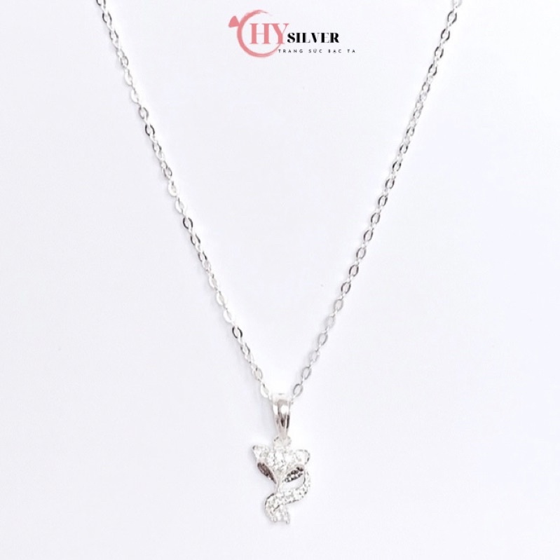 Mặt dây chuyền bạc ta hồ ly đính đá mặt dây chuyền cáo tình duyên may mắn bạc thật