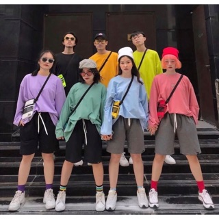 🔥 áo thun tay dài trơn oversized- ảnh thật -basic longtee 👾