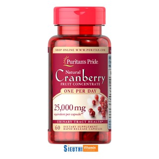 [CHÍNH HÃNG] Giảm viêm đường tiết niệu, chống oxy hóa cực mạnh quả nam việt quất Cranberry 25000 mg Puritan’s Pride