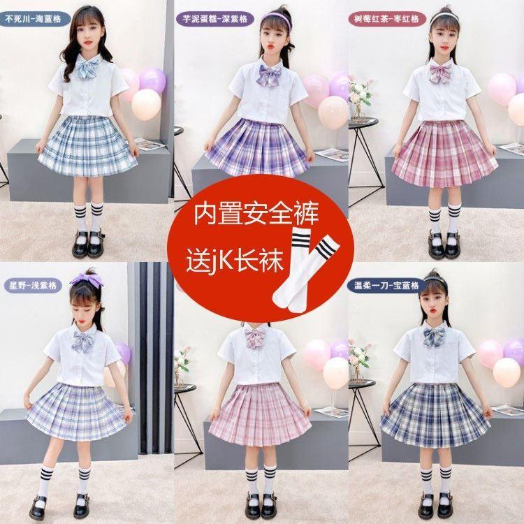 Bộ Đồng Phục Học Sinh Tay Dài Phong Cách Nhật Bản Cho Bé Gái 2 3 4 5 6 7 Tuổi