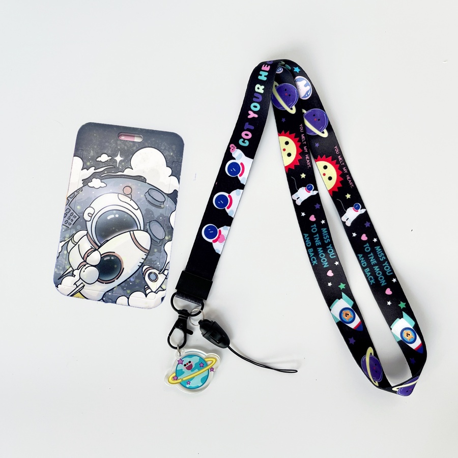 Dây Đeo Thẻ Tự Động Cân Bằng Hình Phi Hành Gia Dễ Thương Cho Trường Học / Đi Làm / Đi Xe Buýt