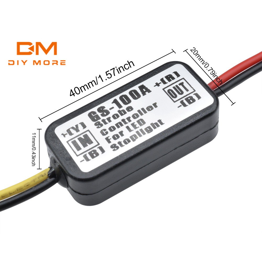 DIYMORE Mô-đun hộp GS-100A điều khiển đèn LED nhấp nháy phanh dừng xe ô tô
