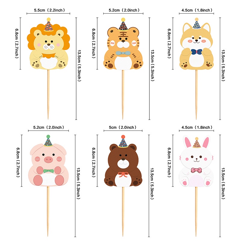 [SIÊU RẺ❤️] – Que cắm động vật - Trang trí bánh sinh nhật bánh kem