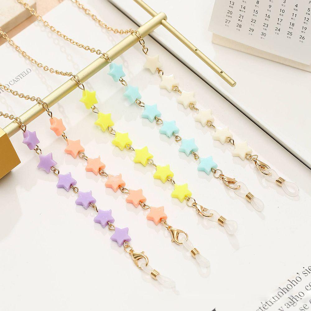 ESPO Dây Xích Kim Loại Trang Trí Kính Mát Hình Ngôi Sao Năm Cánh