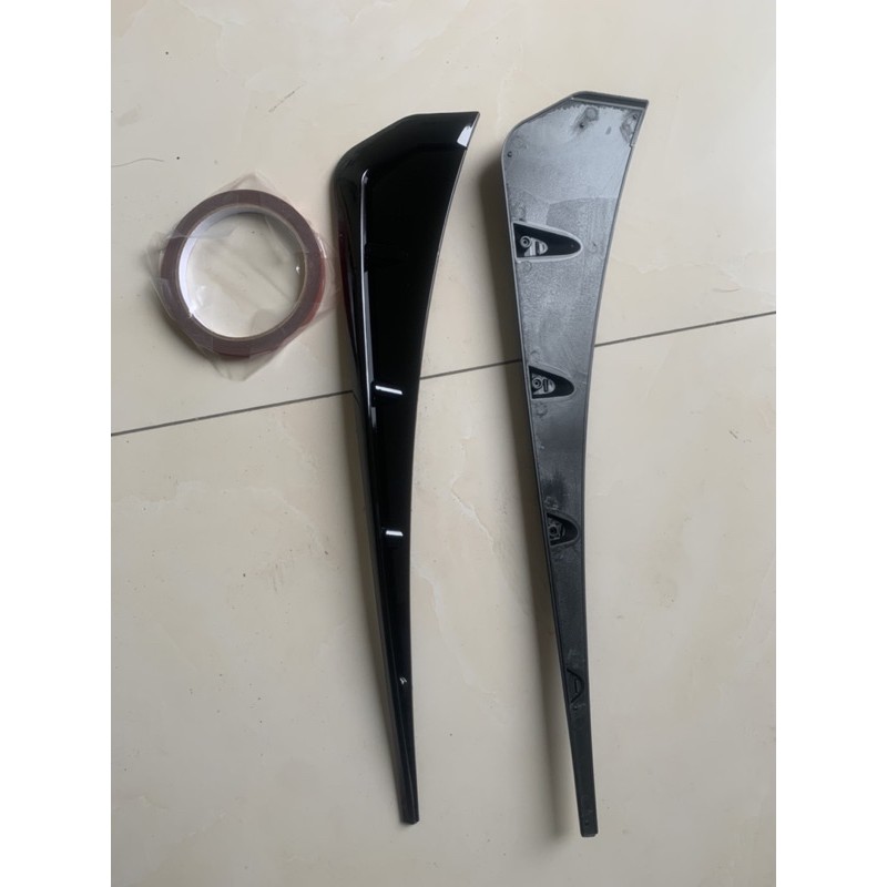 Bộ 2 miếng mang cá dài giả hốc gió dán trang trí sườn ô tô xe accent, honda civic , city , rio , vios
