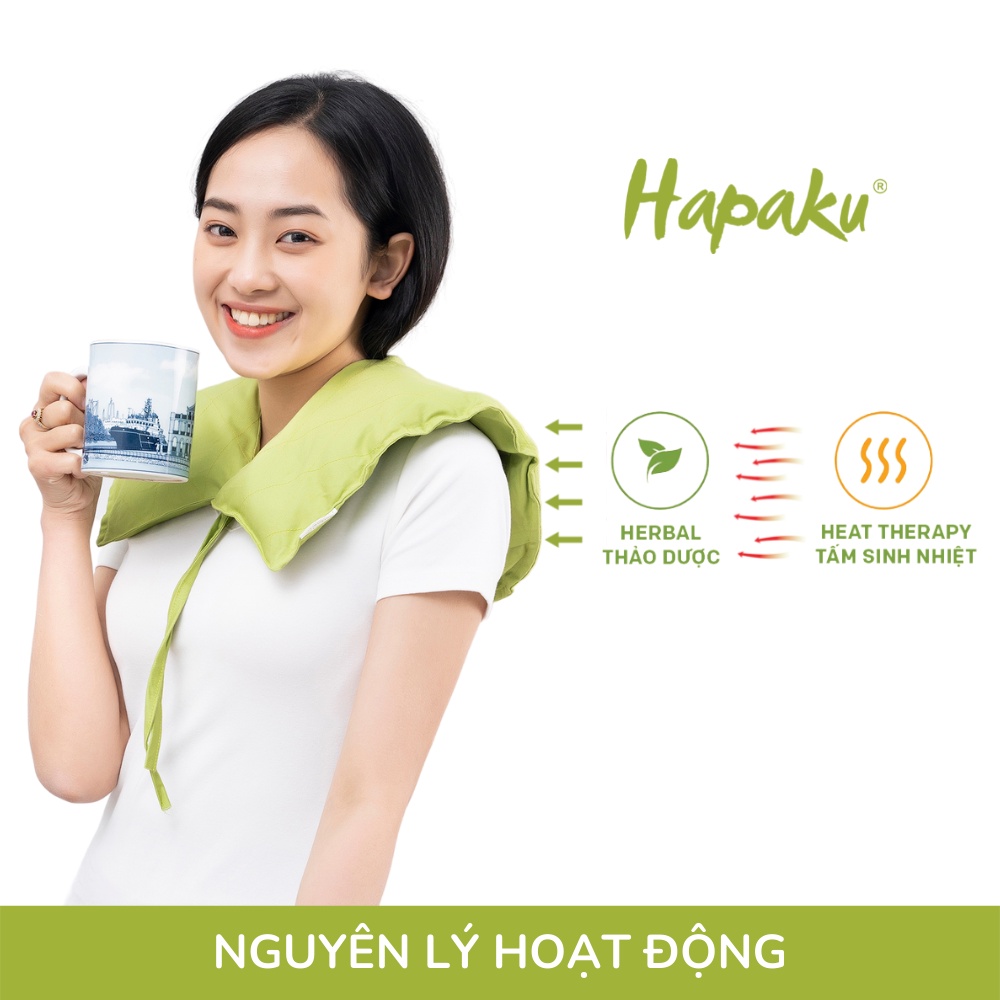 Túi Chườm Nóng Thảo Dược Giảm Đau Vai Gáy Cổ Hapaku, Giãn Cơ Căng Cứng, Lưu Thông Khí Huyết