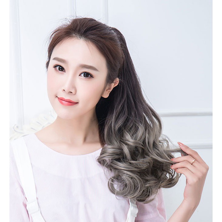 Ngoạm tóc giả ombre ❤️FREESHIP❤️ kẹp ngoạm tóc giả, tóc giả nữ kẹp ngoạm, quặm tóc giả nữ Sỉ 70k