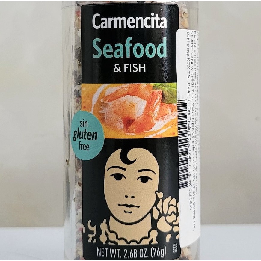 [Lọ 76g] MUỐI VÀ THẢO MỘC ƯỚP CÁ, HẢI SẢN (có nắp xay) [Spain] CARMENCITA Seafood &amp; Fish Seasoning Grinder (cff)