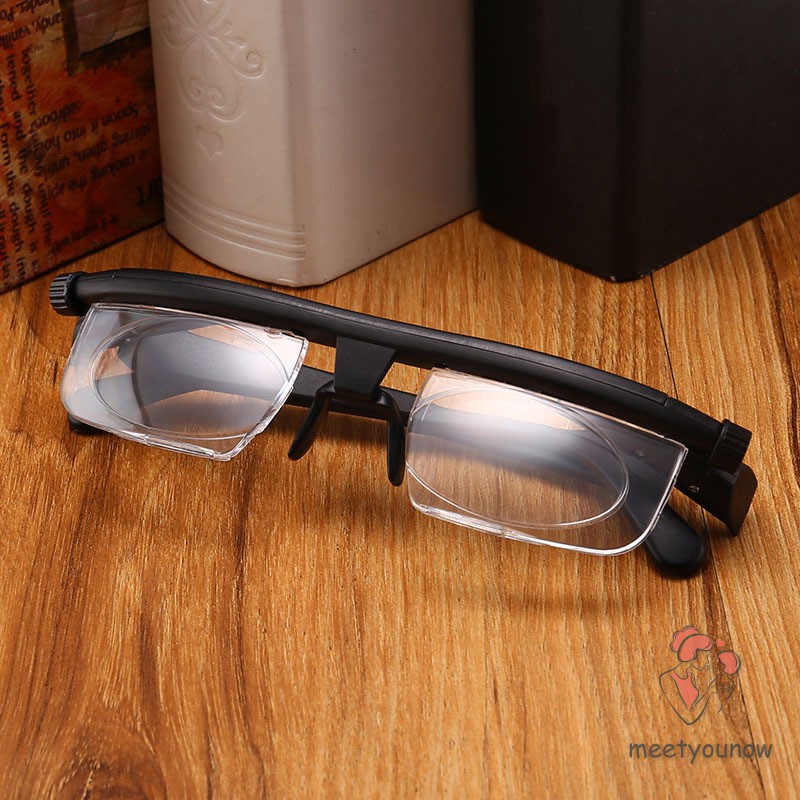 Portable Adjustable Strength Lens Glasses Variable Focus Distance Vision Zoom
