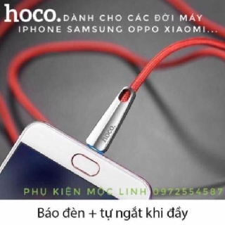 Cáp sạc nhanh tự ngắt lightning android type c hoco