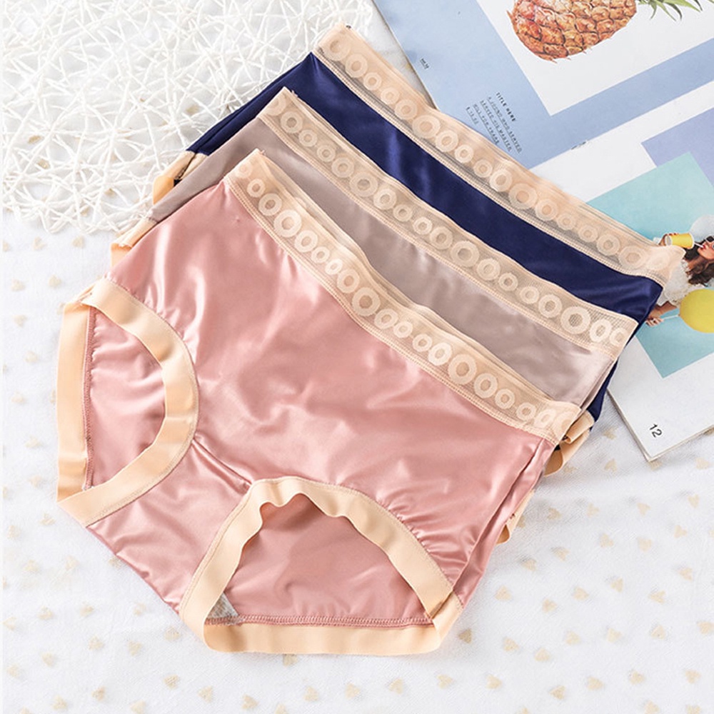 Bộ 2 Quần Lót Lụa Satin Không Đường May Màu Trơn Thời Trang Quyến Rũ Cho Nữ | BigBuy360 - bigbuy360.vn