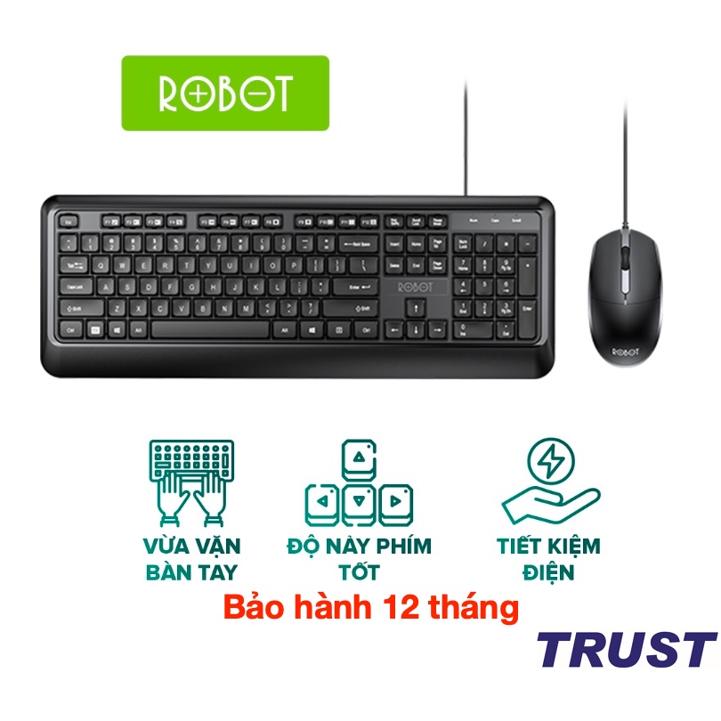 Combo Chuột &amp; Bàn Phím Có Dây - Thích Hợp Dùng Cho Laptop, Máy Tính, PC - ROBOT KM2600