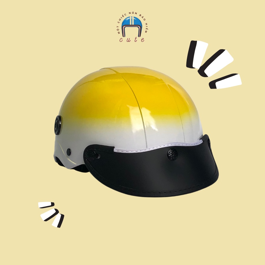Nón bảo hiểm nữa đầu sơn hai màu tặng kèm Sticker nhiều mẫu đa dạng chất liệu nhựa ABS màu sơn bền bỉ Cute Shop HM01
