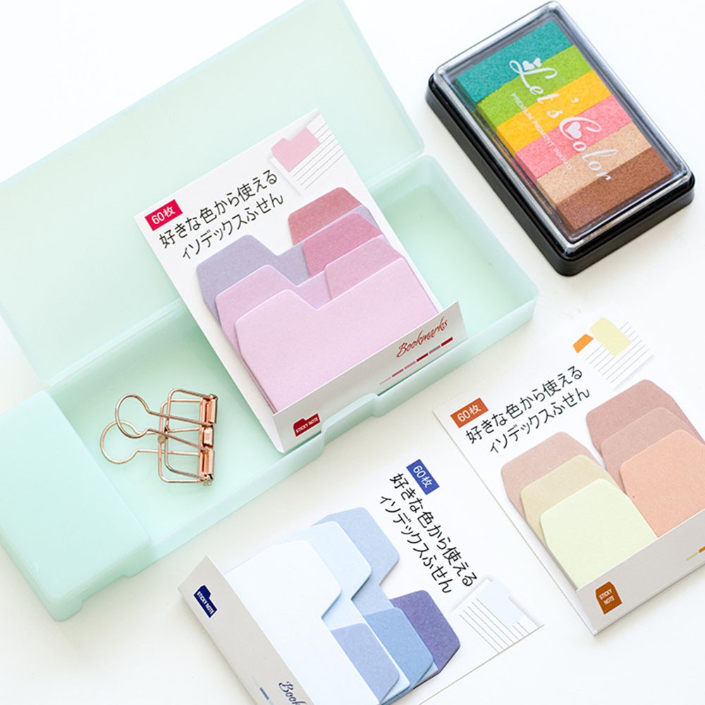 LANFY Mini Sticky Note 60 sheets Stationery Memo Pad Gradient School Supplies Watercolor Decorative Office Planner