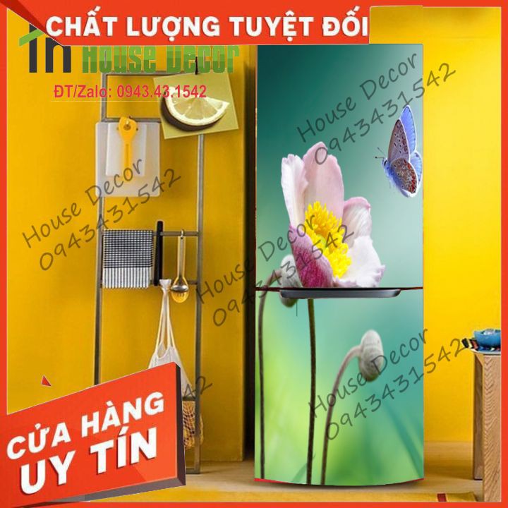 Miếng Dán Tủ Lạnh Chống Thấm Nước - Phù Hợp Mọi Loại Tủ - Hoa Bướm