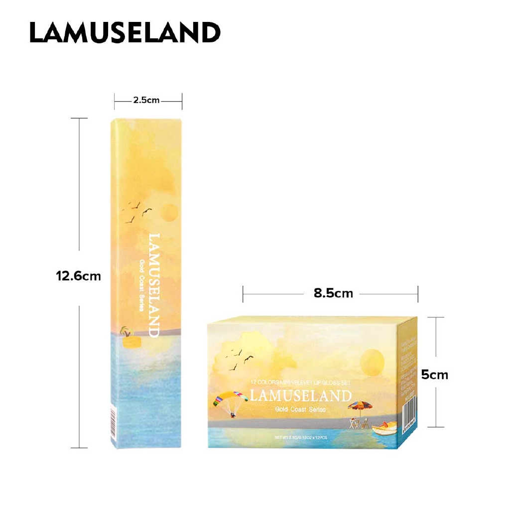 LAMUSELAND Makeup Lip Gloss and Waterproof Black Eyeliner Pen LAS402 Set 12Pcs/Set | BigBuy360 - bigbuy360.vn
