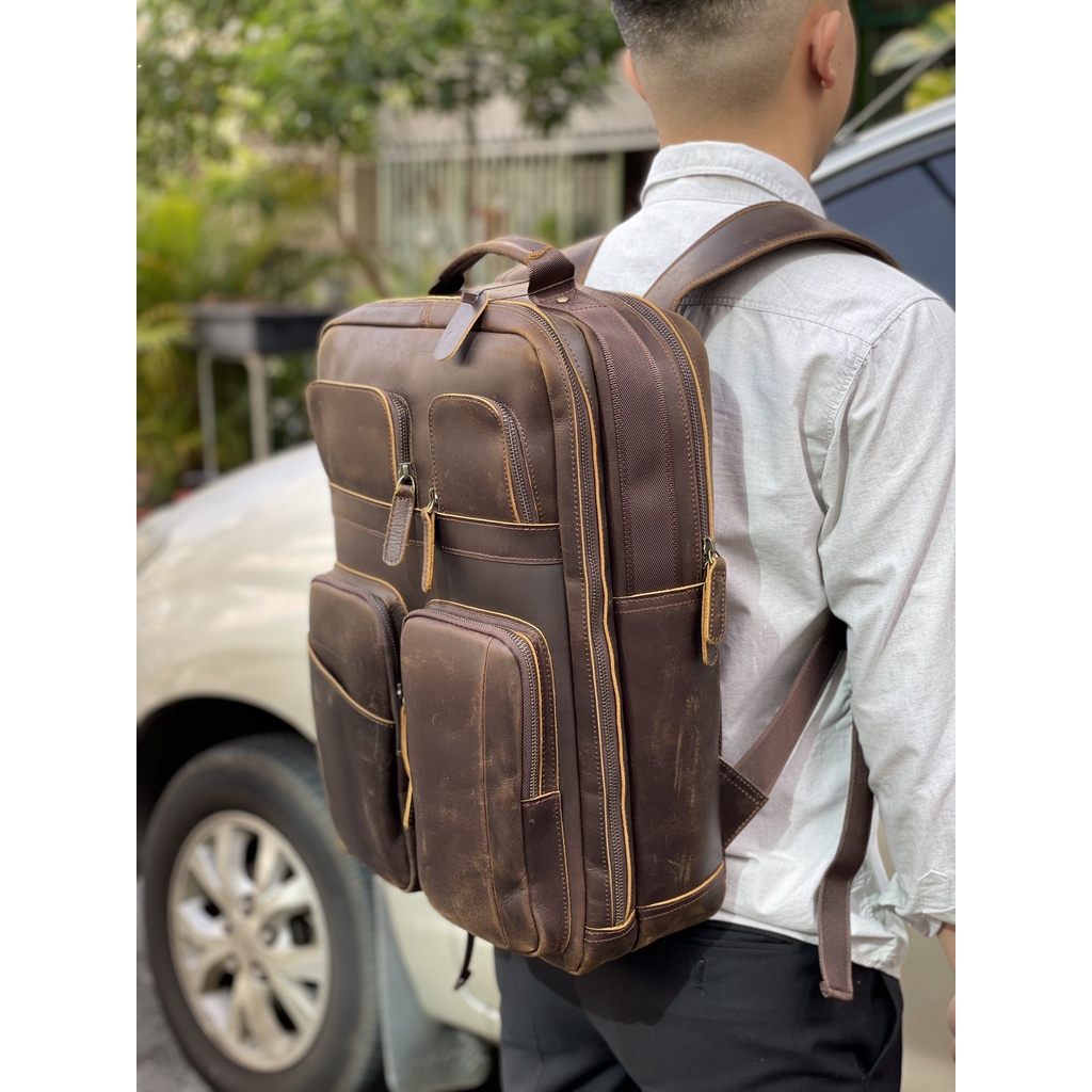 BALO DA THẬT NGUYÊN TẤM MÀU NÂU BLDB59