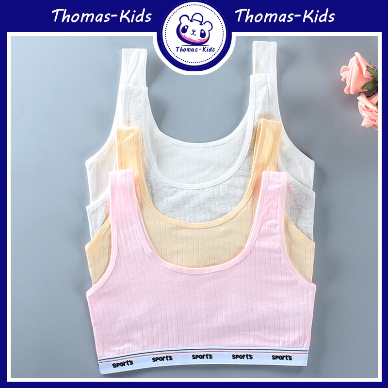 Áo Ngực Thể Thao Cotton Nhiều Màu Sắc Cho Bé Gái 8-16 Tuổi