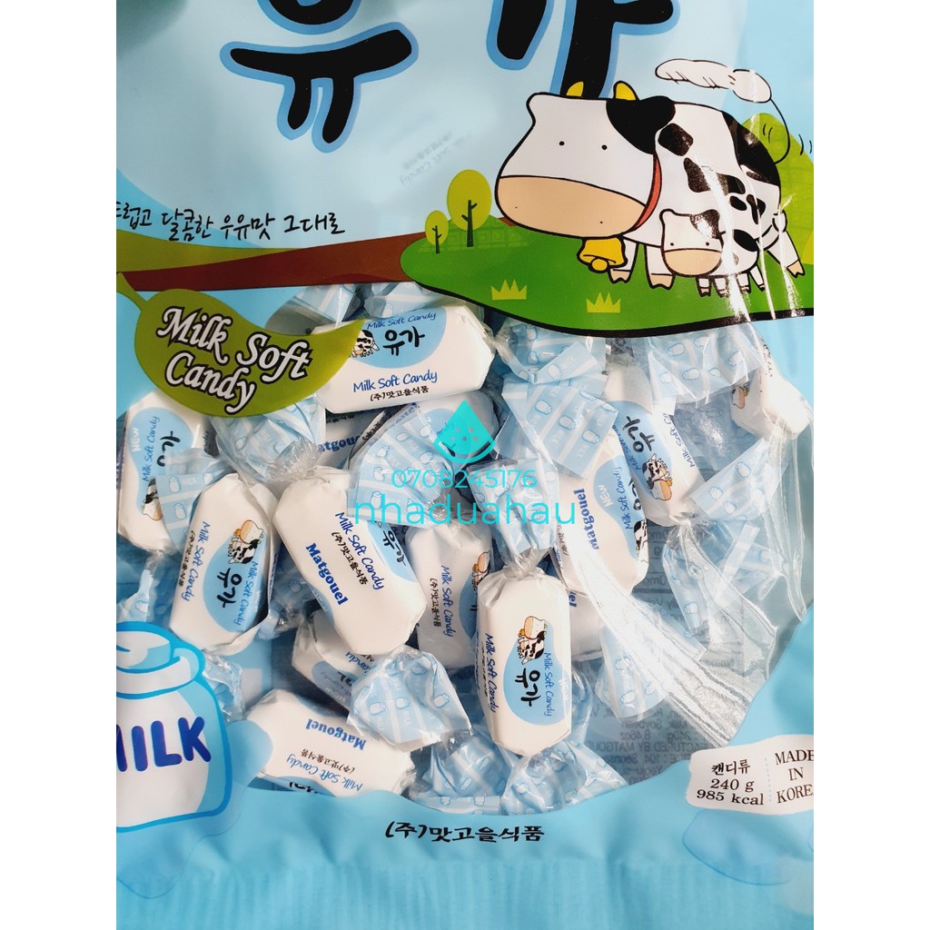 Kẹo mềm sữa bò Mat Gouel Hàn Quốc chuẩn xịn gói 240g