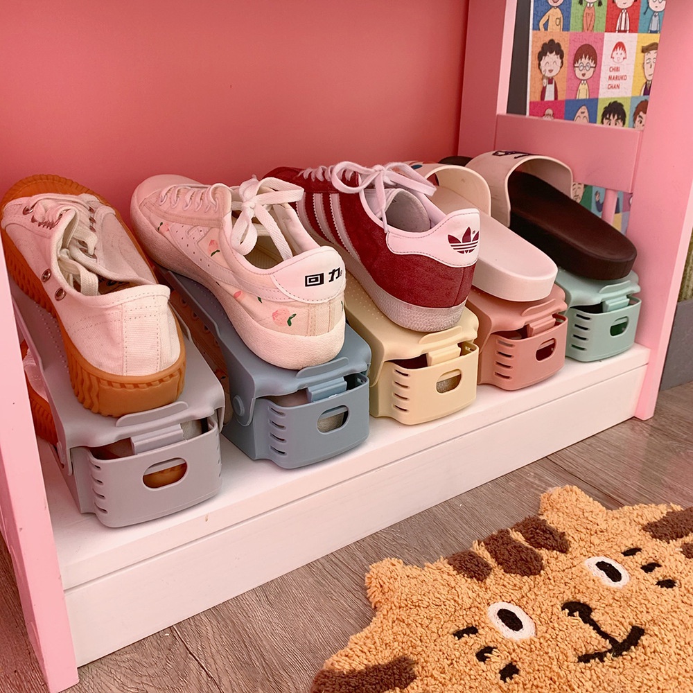 Giá để giày hai tầng thiết kế đơn giản nhỏ gọn phong cách pastel