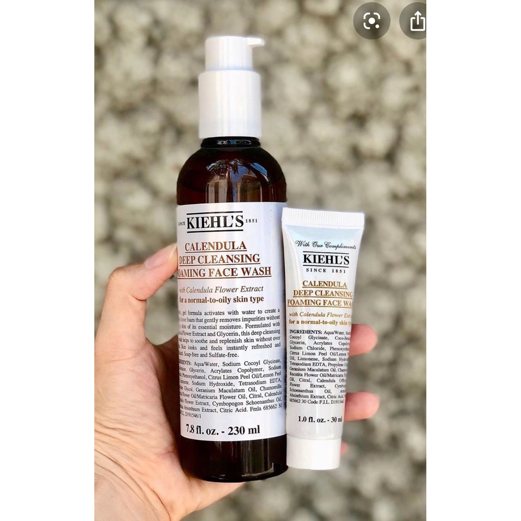 [có bill] Sữa rửa mặt hoa cúc Kiehls Calendula 230ml chính hãng